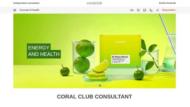 Пример готового сайта дистрибьютора Coral Club